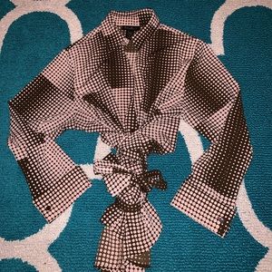 Ashley Stewart Polka Dot Wrap Shirt